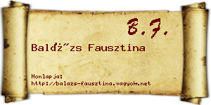 Balázs Fausztina névjegykártya